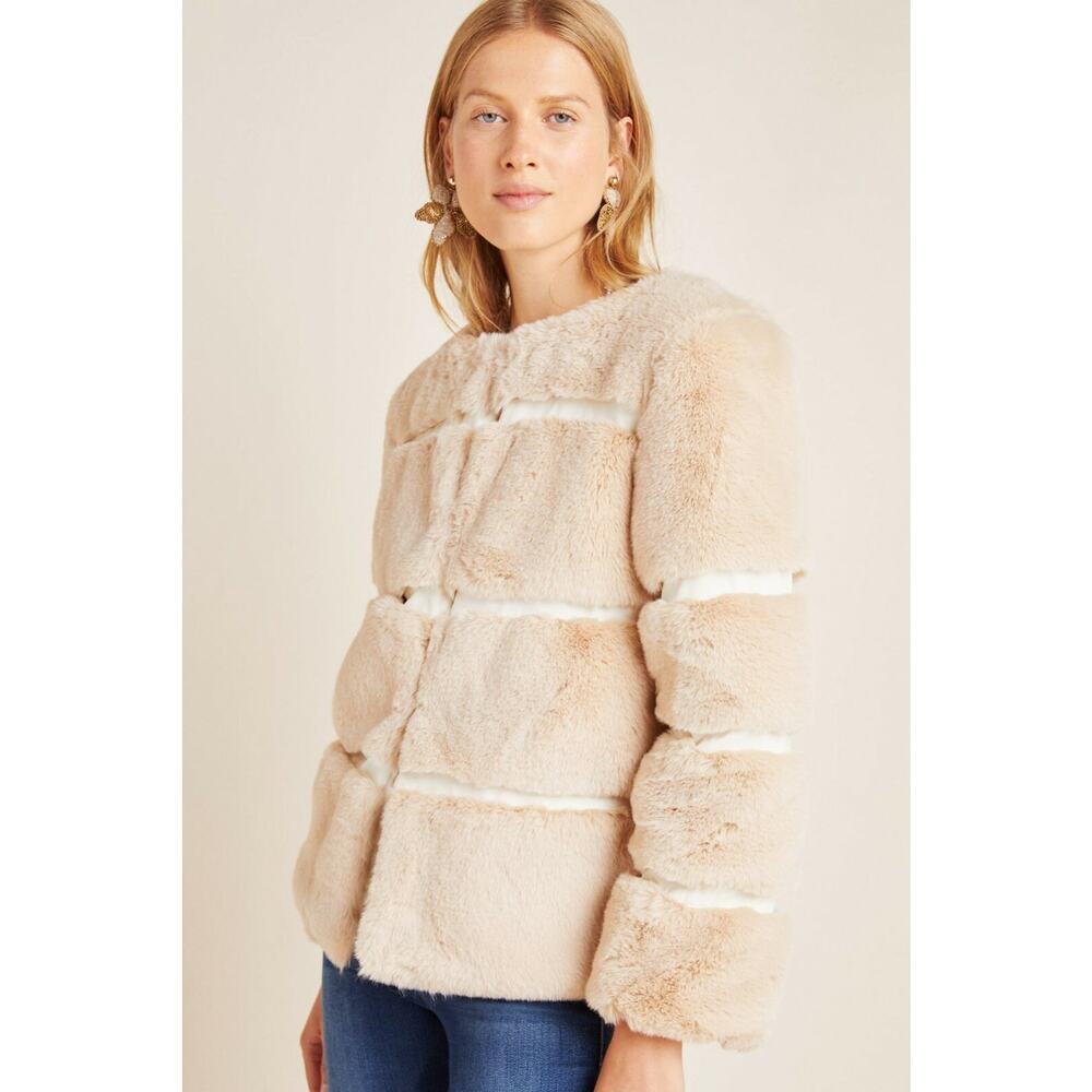 NEW Anthropologie $250 Arielle Faux Fur Jacket By Keepsake Size 4 - Picture 2 of 7